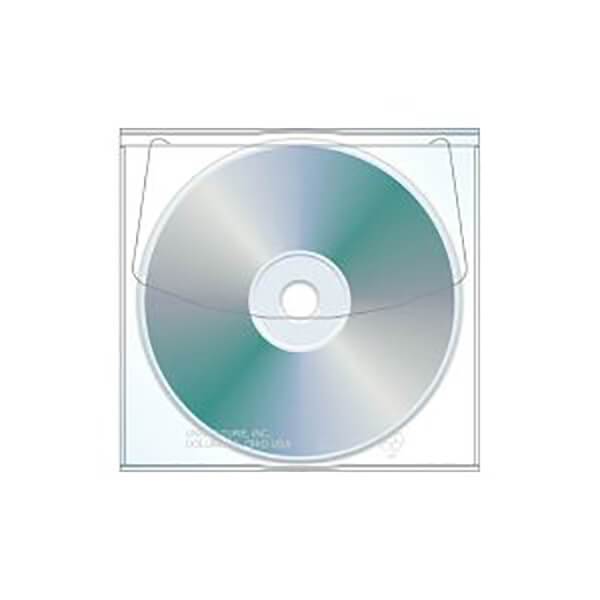 Adhesive backed poly CD/DVD sleeve with pocket – Budget Media Packaging